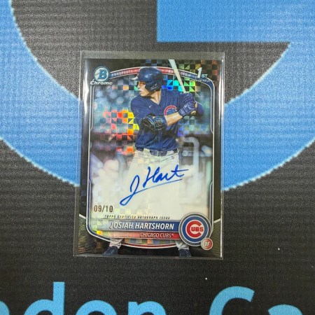 2025 Bowman Chrome Josiah Hartshorn 1st Black Geometric Auto /10 Chicago Cubs