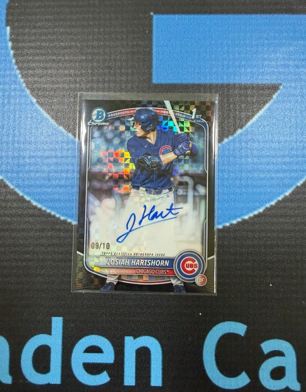 2025 Bowman Chrome Josiah Hartshorn 1st Black Geometric Auto /10 Chicago Cubs