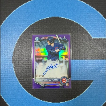 2025 Bowman Draft Chrome Josiah Hartshorn 1st Auto Purple Refractor /250 Cubs