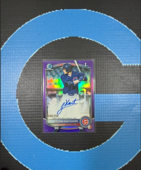 2025 Bowman Draft Chrome Josiah Hartshorn 1st Auto Purple Refractor /250 Cubs