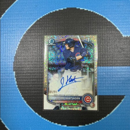 2025 Bowman Draft Chrome Josiah Hartshorn 1st Auto Speckle Refractor /71 Cubs