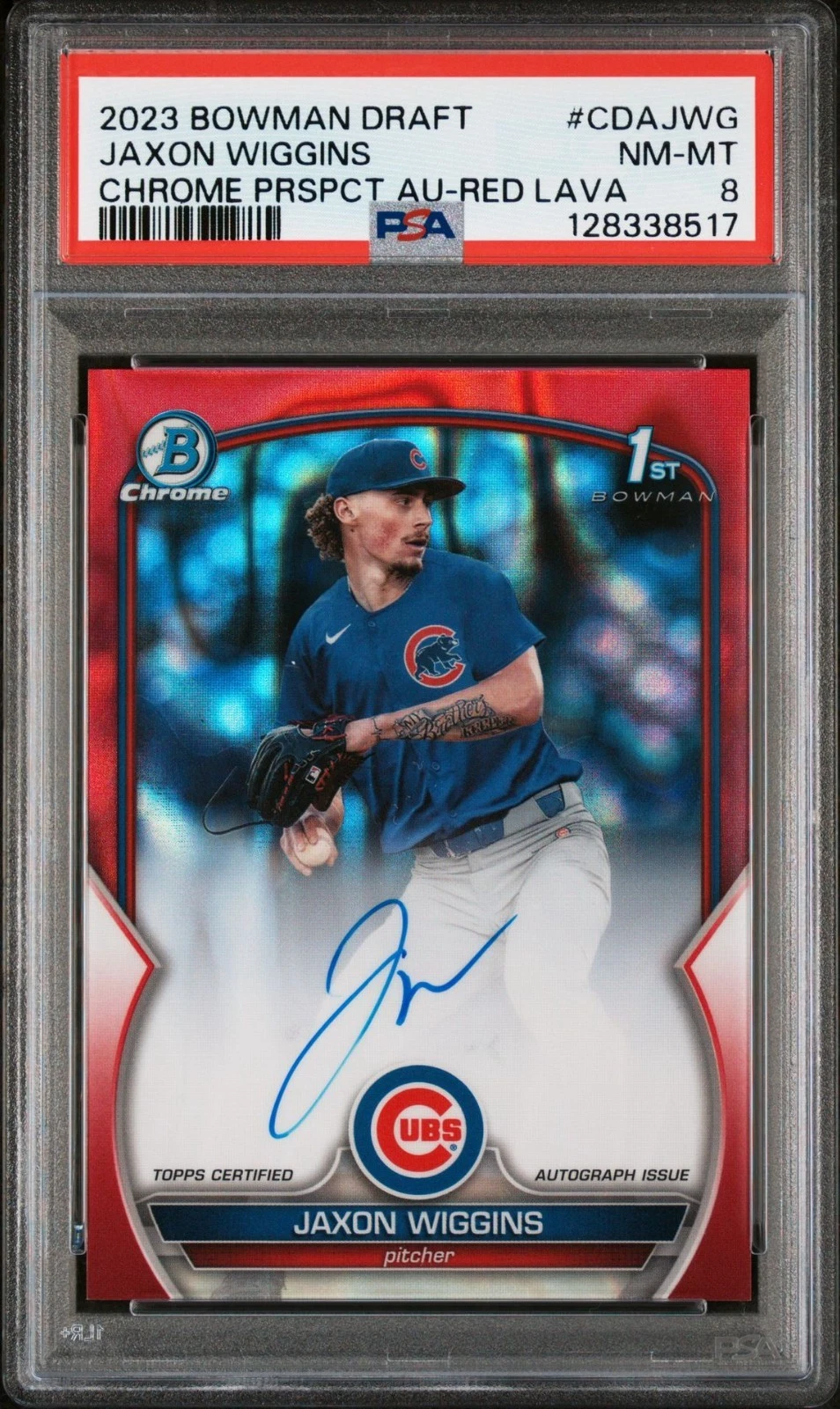 2023 Bowman Draft Jaxon Wiggins 1st Auto Complete Rainbow PSA 8, 9 and 10 Full Set - Image 4