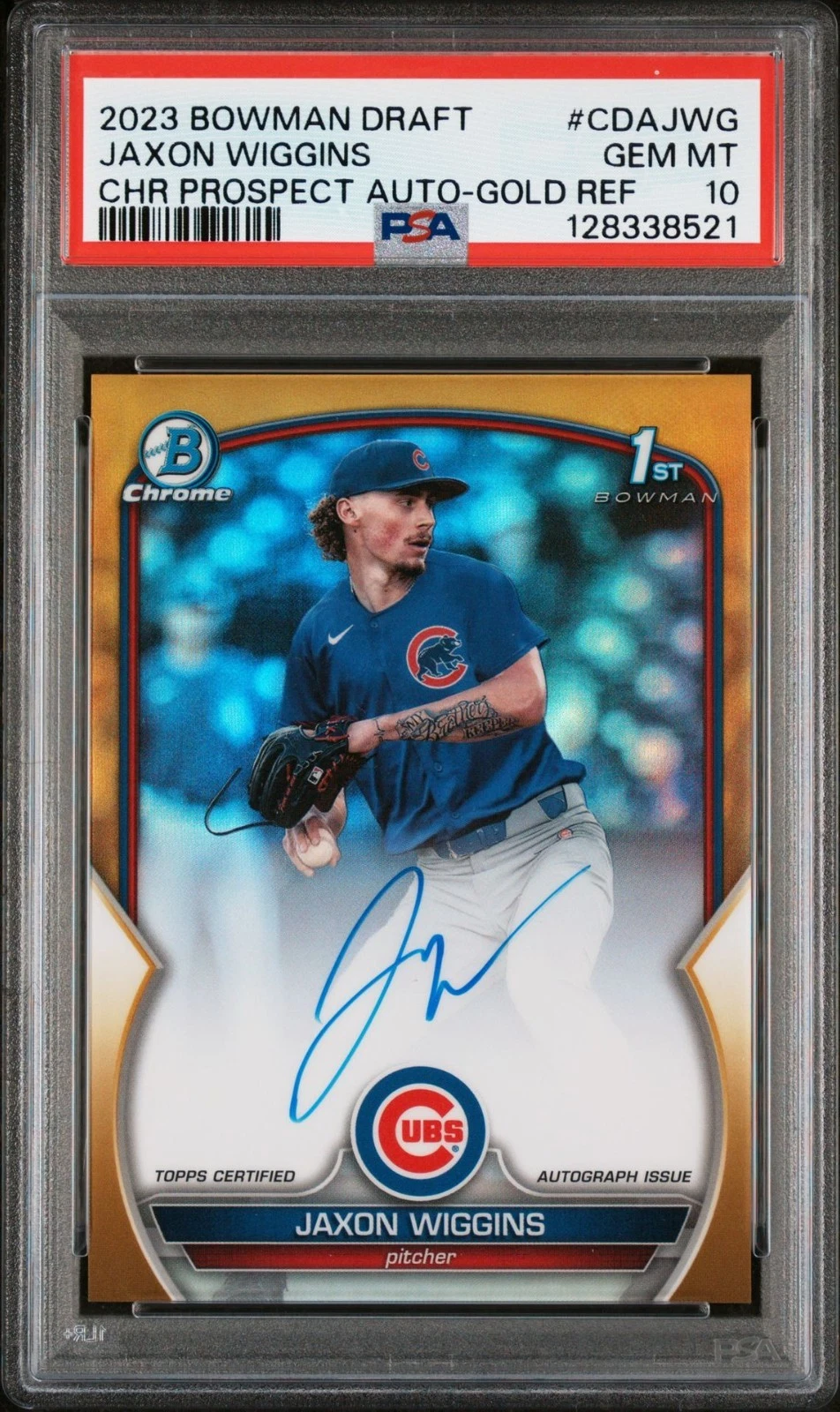 2023 Bowman Draft Jaxon Wiggins 1st Auto Complete Rainbow PSA 8, 9 and 10 Full Set - Image 7