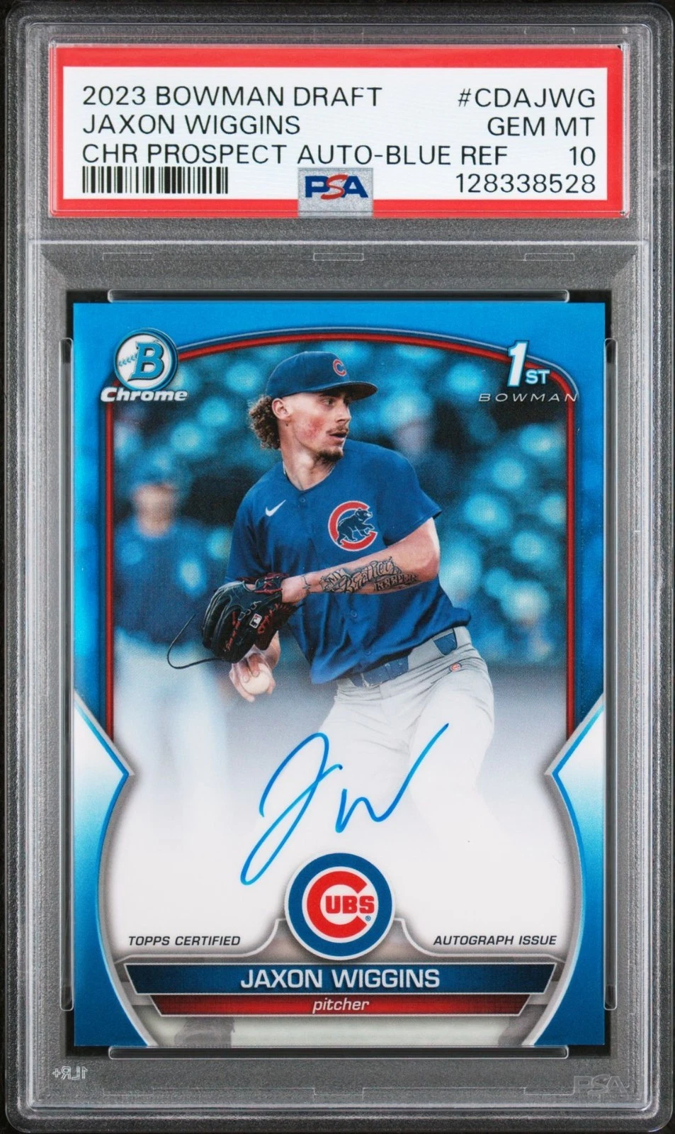 2023 Bowman Draft Jaxon Wiggins 1st Auto Complete Rainbow PSA 8, 9 and 10 Full Set - Image 13