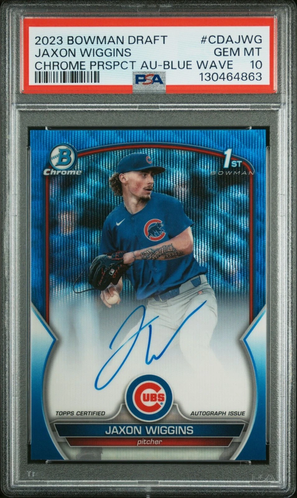 2023 Bowman Draft Jaxon Wiggins 1st Auto Complete Rainbow PSA 8, 9 and 10 Full Set - Image 14
