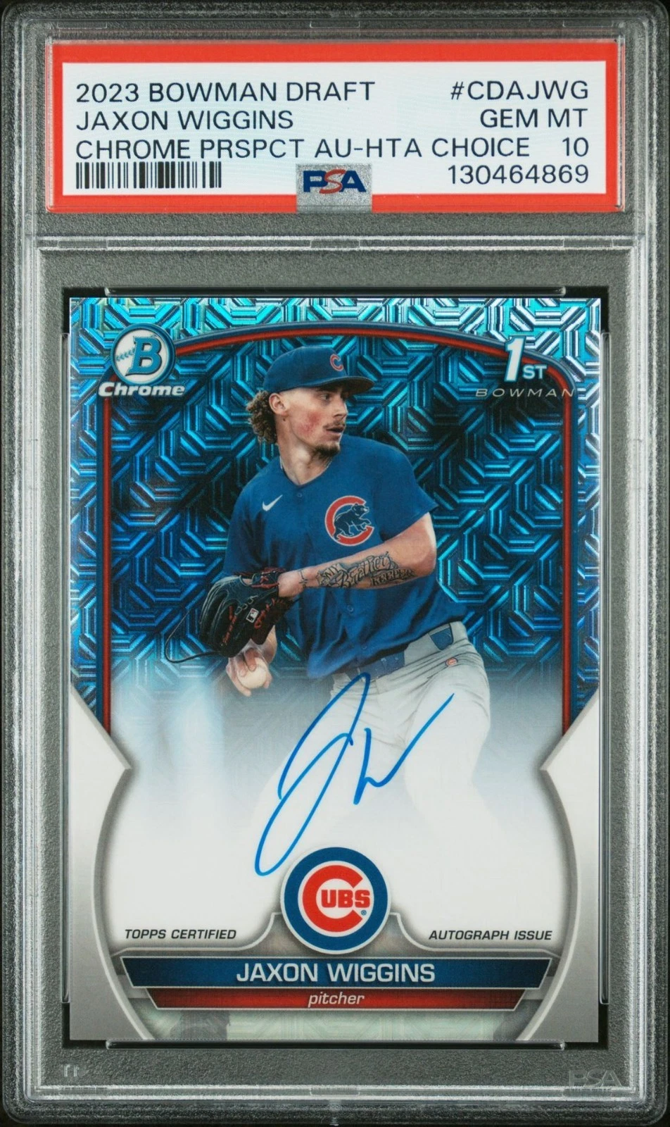 2023 Bowman Draft Jaxon Wiggins 1st Auto Complete Rainbow PSA 8, 9 and 10 Full Set - Image 15