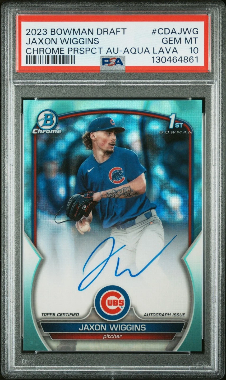 2023 Bowman Draft Jaxon Wiggins 1st Auto Complete Rainbow PSA 8, 9 and 10 Full Set - Image 16