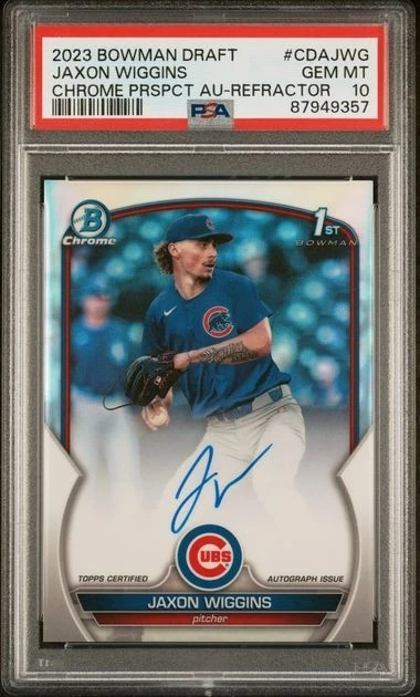 2023 Bowman Draft Jaxon Wiggins 1st Auto Complete Rainbow PSA 8, 9 and 10 Full Set - Image 18