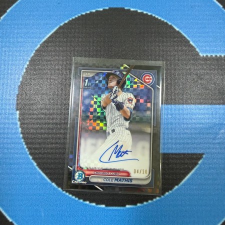 2024 Bowman Draft Chrome COLE MATHIS 1st Auto Black Geometric Refractor /10 Cubs